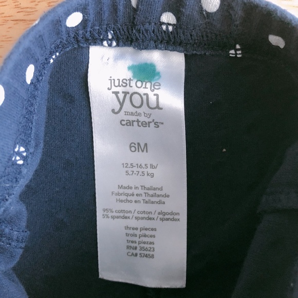🧸 SALE! (5/$15, 8/$22, 12/$30) Carter's leggings 6m blue polkadot baby pants - Picture 4 of 5